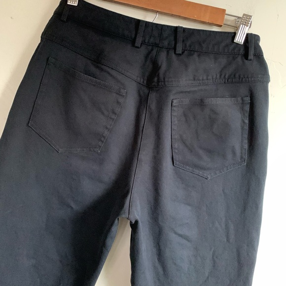 st. john sport women’s black trouser dress pants 6 chino high waist straight leg - Picture 5 of 16